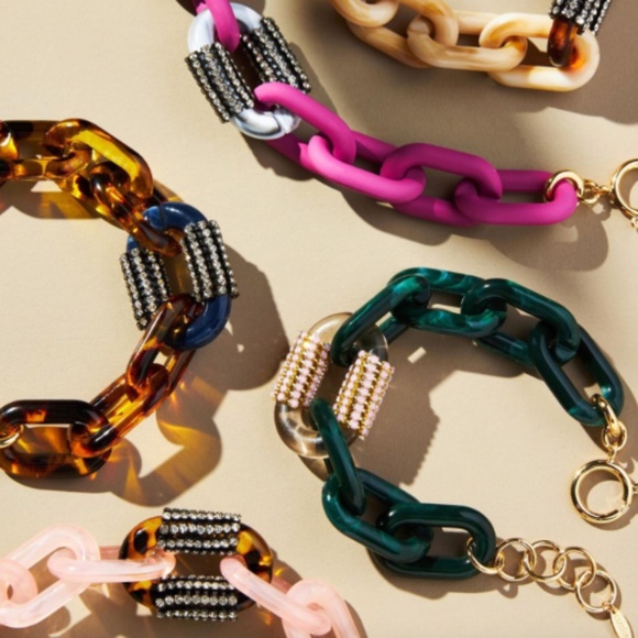 Anthropologie Jewelry - Anthropologie Green Resin Link Bracelet